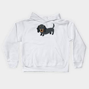 Black Dog Long Body Kids Hoodie